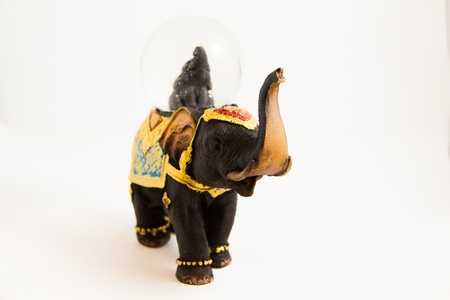 elephants snow ball Thai souvenir on white backgroud