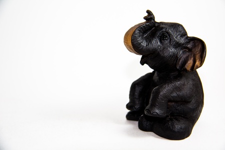Elephant Thai black color flop on white background - Gift souvenirsの写真素材