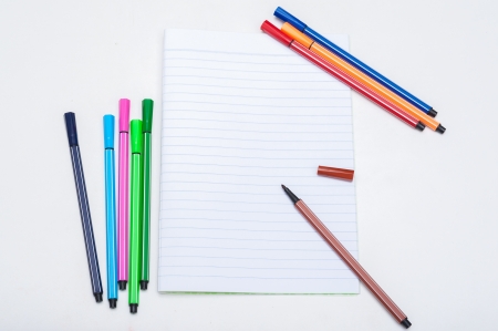 colors and notebookの写真素材