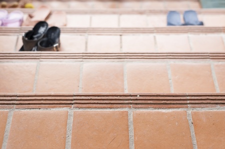 stair edge for slip protectionの写真素材