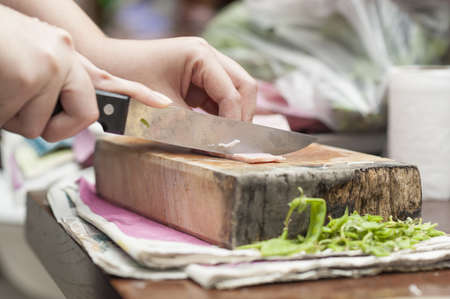 hand with knifeの写真素材