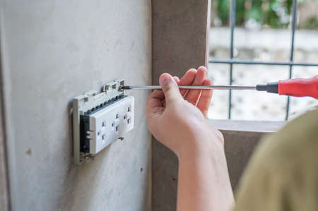 plug installingの写真素材