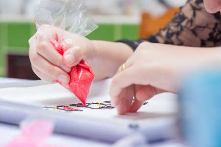 painting for cake rollの写真素材