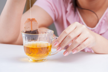 tea brewingの写真素材