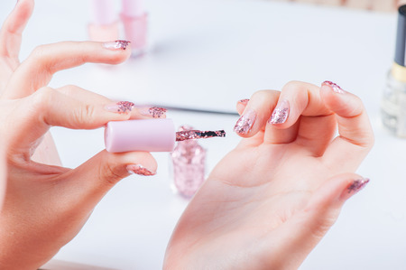 nail painting close up sceneの写真素材