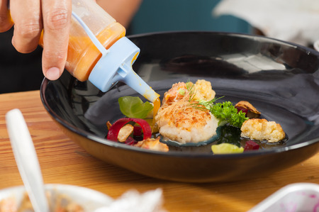 Fusion food from chef's table courseの写真素材