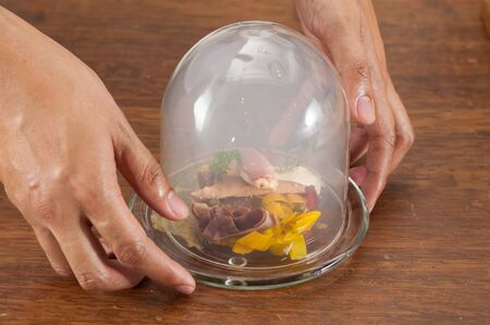 Fusion food from chef's table courseの写真素材