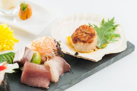 Japanese modern cuisine in chef's table courseの写真素材