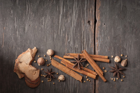 Five spices stewed ingredients with low key sceneの写真素材