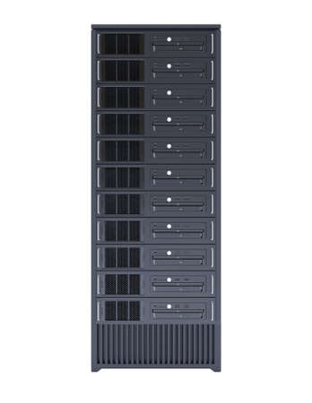 Modern Computer Server Farm isolated on white - 3d illustration