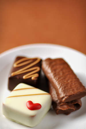 Close-up of some Pralines, selective focusの写真素材