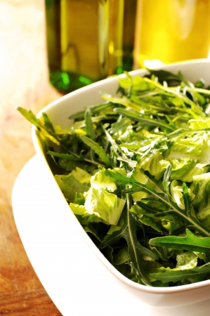 Fresh Green Salad with Arugula, Rocketの写真素材