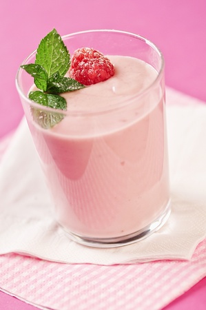 Yogurt  quark raspberry dessertの写真素材