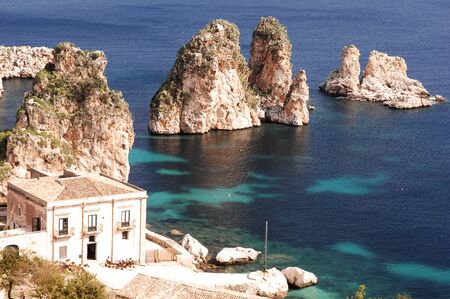 Old Tonnara at Scopello, Sicily / Italyの写真素材