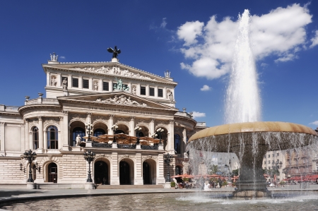 Alte Oper Frankfurt on a summer day. The building was opened 1880, designed by the native Berliner architekt Richard Lucae and financed by Frankfurts citizensのeditorial素材