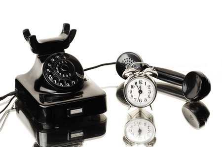 Black bakelite telephone