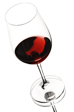 White, rose and red wine - isolated on whiteの写真素材