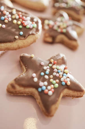 Christmas cookies in different shapes with icing