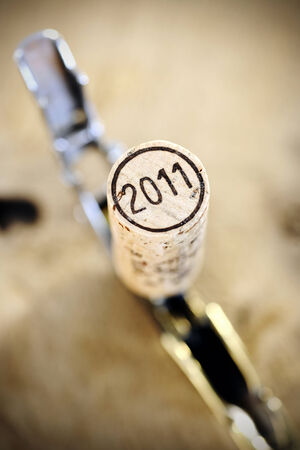 Cork 2011 on screwpull, selective focus