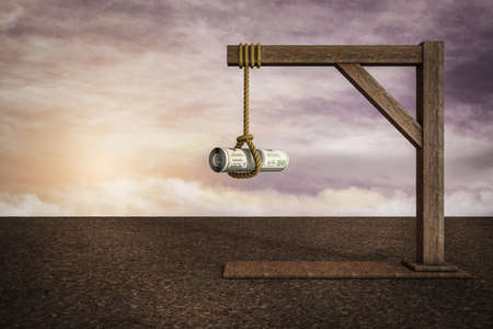 One hundred dollar bills on Gallows at sunset magenta day. Your Next Stimulus Payment May Be the...