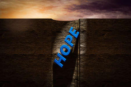 Hope falling into a hole demonstrating lost hope concept. 3D illustrationの写真素材
