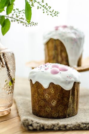 Easter cake with white glaze