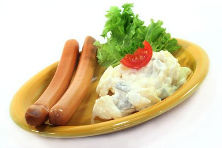 Wiener with potato saladの写真素材