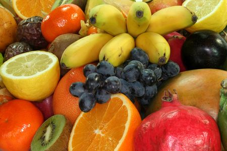 Fruit mix of exotic and indigenous fruitの写真素材