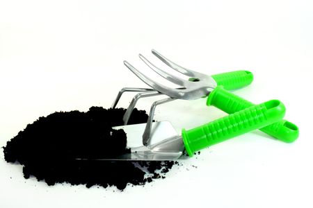 different utensils for plantingの写真素材