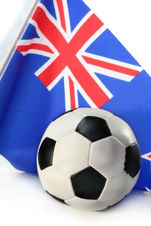 States flag and a football on white backgroundの写真素材
