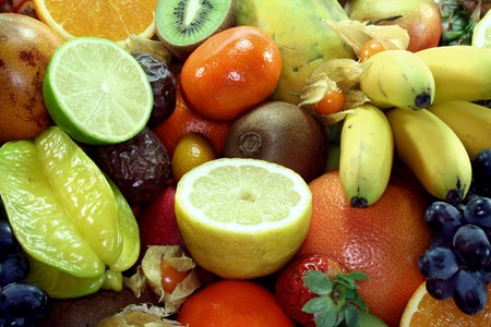 many Mix of native and exotic fruitsの写真素材