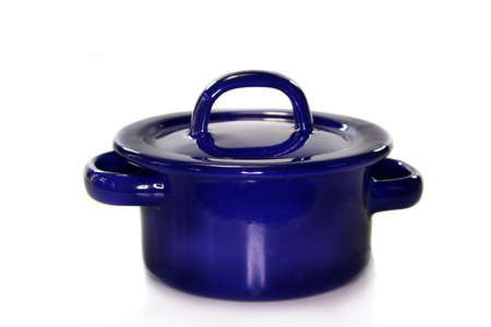 a blue pots against a white background
