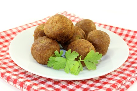 Falafel with fresh parsley on a light backgroundの写真素材