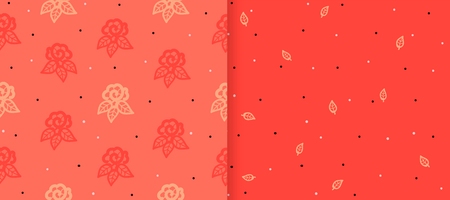 Set of seamless patterns with vintage roses. Vintage background with blooming flower silhouette. Beautiful floral wallpaper for wedding designのイラスト素材