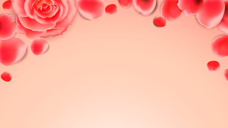 Frame of rose petals. Design layout for decoration of promotional products. Wallpaper for the screen.のイラスト素材