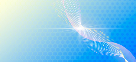 Color abstract template for a card or banner. Blue background with mesh shape. Honeycomb texture.のイラスト素材
