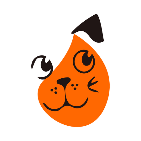 Logo cute cat redhead on a white background. Isolate.のイラスト素材