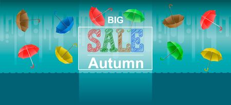 Autumn accessories. Template for the web for the autumn sale.のイラスト素材