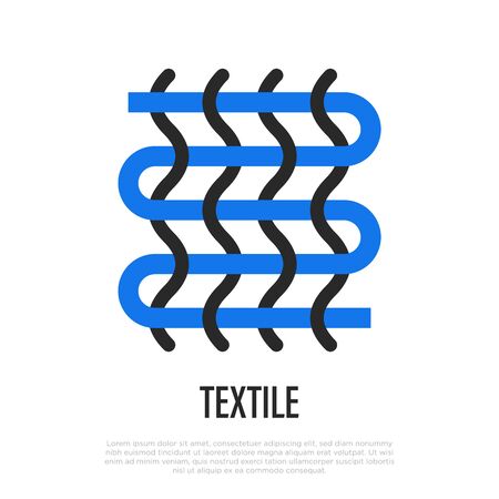 Textile symbol. Thin line icon. Vector illustration of fabric feature.のイラスト素材