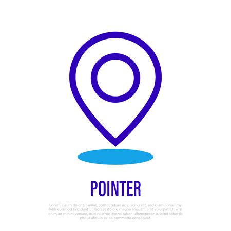 Pointer thin line icon. Vector illustration of location.のイラスト素材