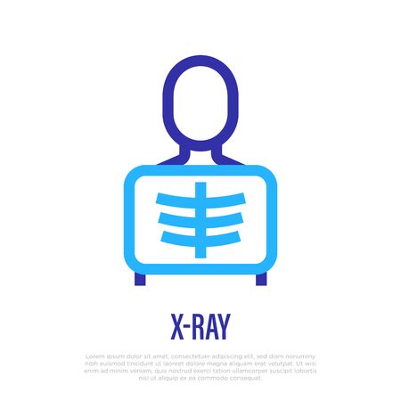 X-ray thin line icon. Vector illustration of medical equipment.のイラスト素材