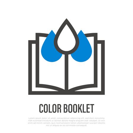 Color booklet with palette thin line icon. Vector illustration.のイラスト素材