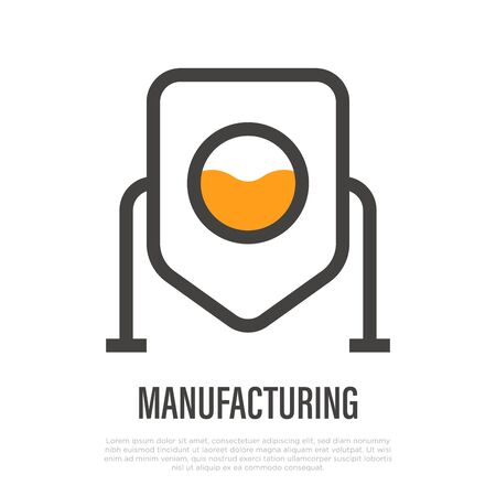 Beer manufacturing. Brewery thin line icon. Vector illustration.のイラスト素材
