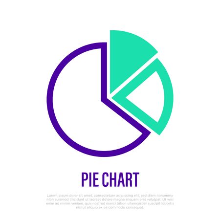 Pie chart thin line icon. Business data. Vector illustration.のイラスト素材