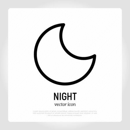 Clear night icon: moon. Weather symbol in flat style. Modern vector illustration.  のイラスト素材