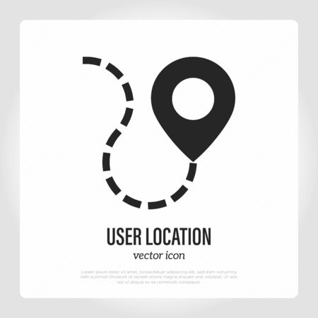 Pointer thin line icon. User location. Vector illustration.のイラスト素材