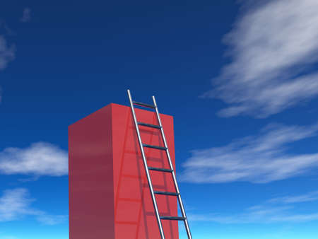 ladder to success (3d image)の写真素材