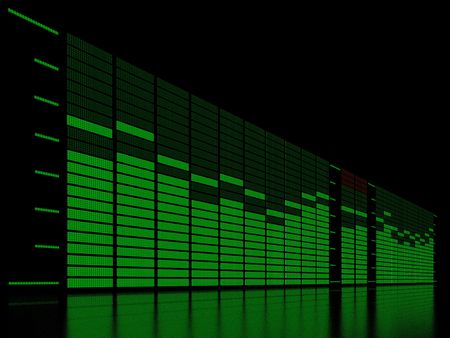 graphic equalizer display with reflection