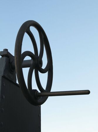 old metal mechanism with crankの写真素材