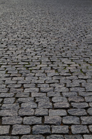 rough granite cobblestone street perspectiveの写真素材